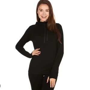 Minus 33 Wolverino Women's Hoody Quarter Zip - Size Large, Black